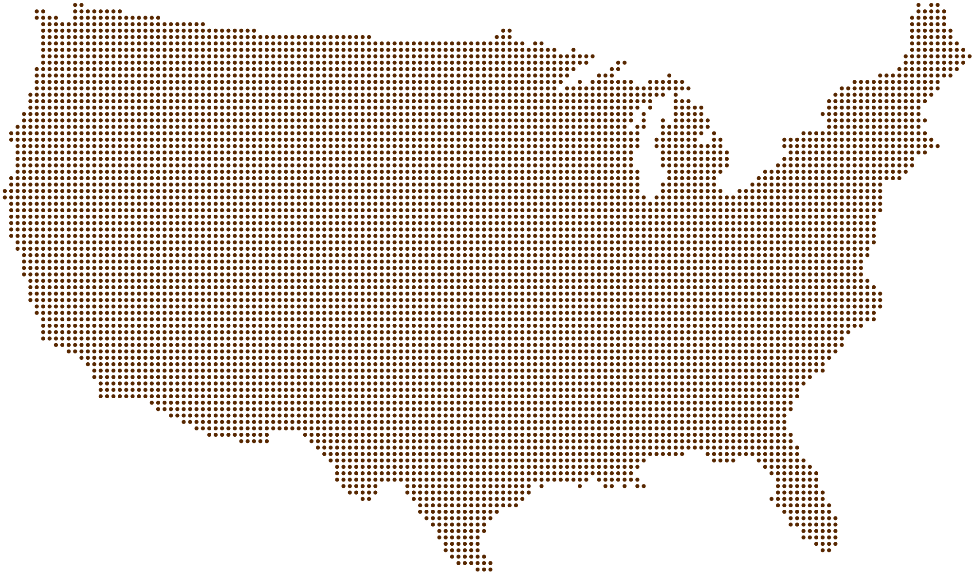 ASF US Dot Map Brown ASF US Dot Map Brown